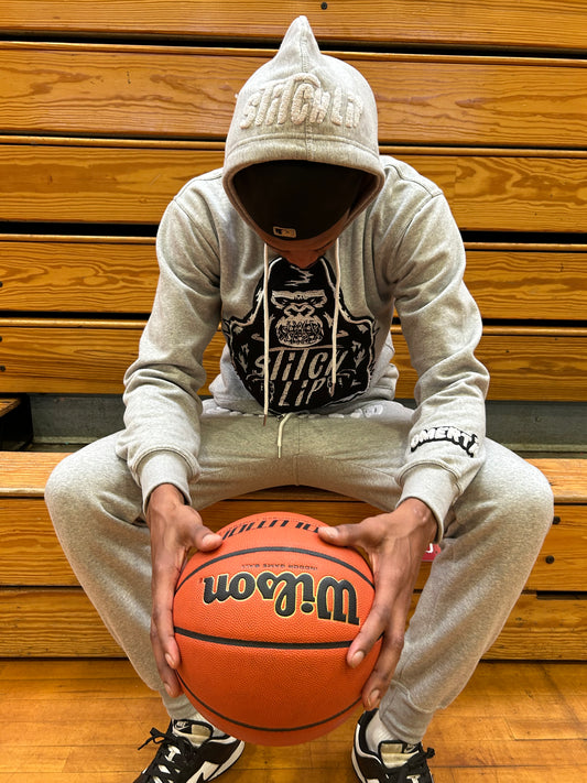 Grey Stitch Lip Sweat Suit